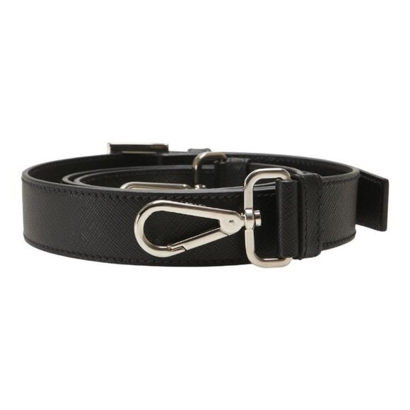 Prada Logo Black Saffiano Leather Belt main image 4